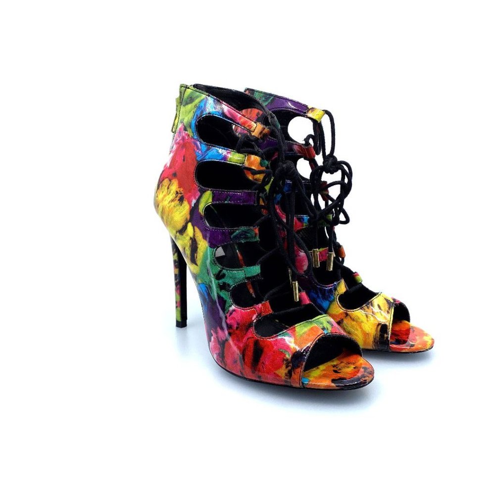 1399-Steve Madden Rainbow Peep-Toe Shoes